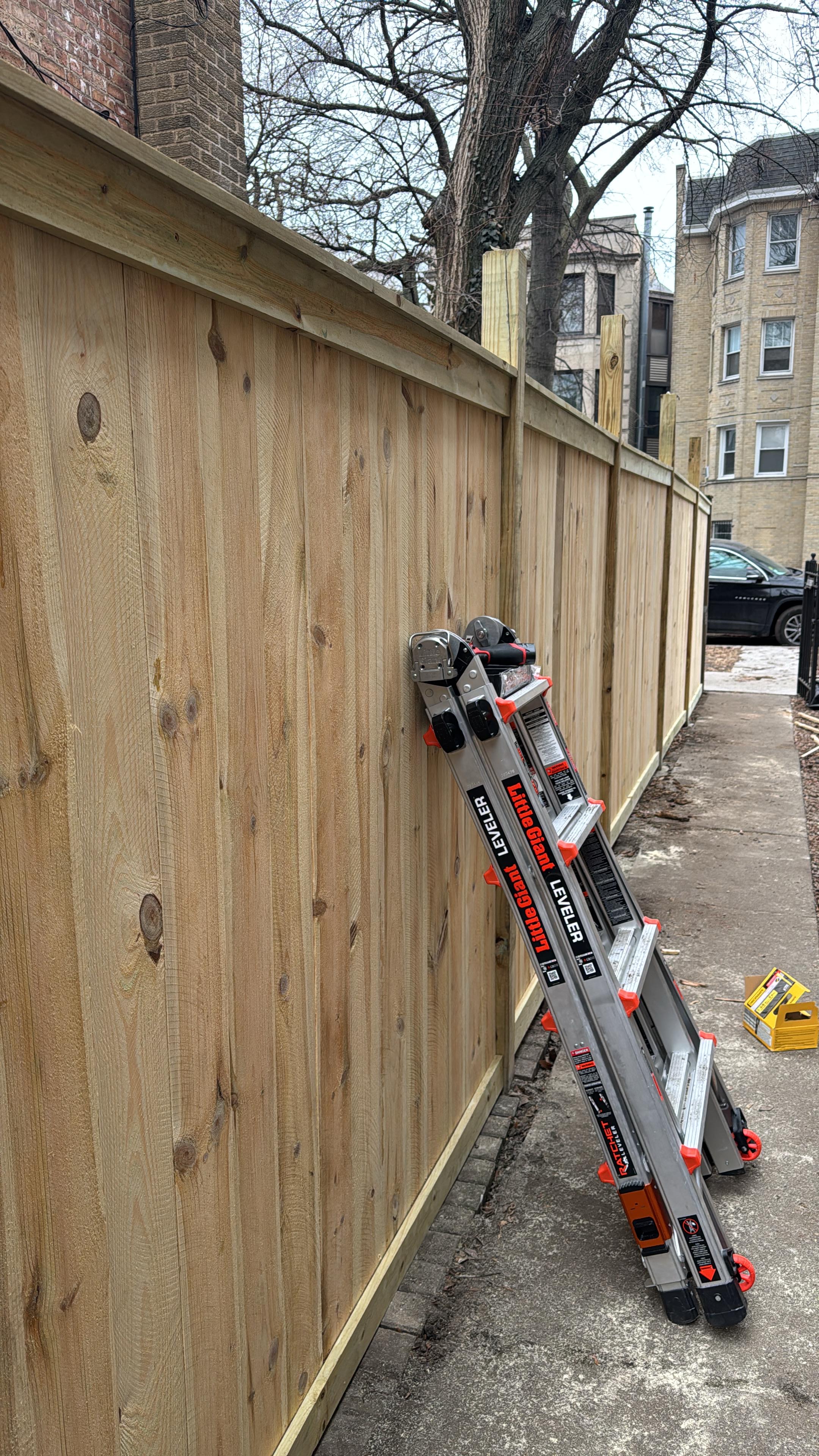 Custom cedar fence detail